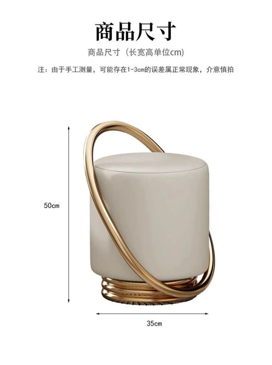 Dressing Table, Stool, Home Living Room Coffee Table, Simple Bedroom Makeup Sofa, Nordic Modern Light Luxury Round Dressing