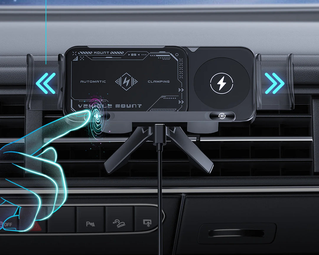 Foldable Phone Holder Car Wireless Charging Mount