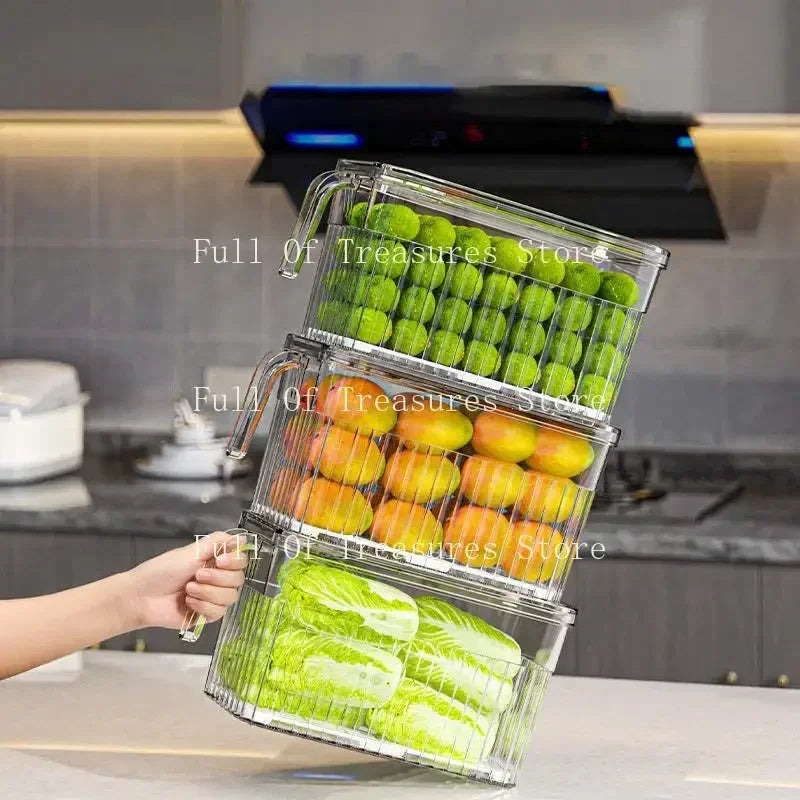 Refrigerator Storage Food Container with Drain Basket