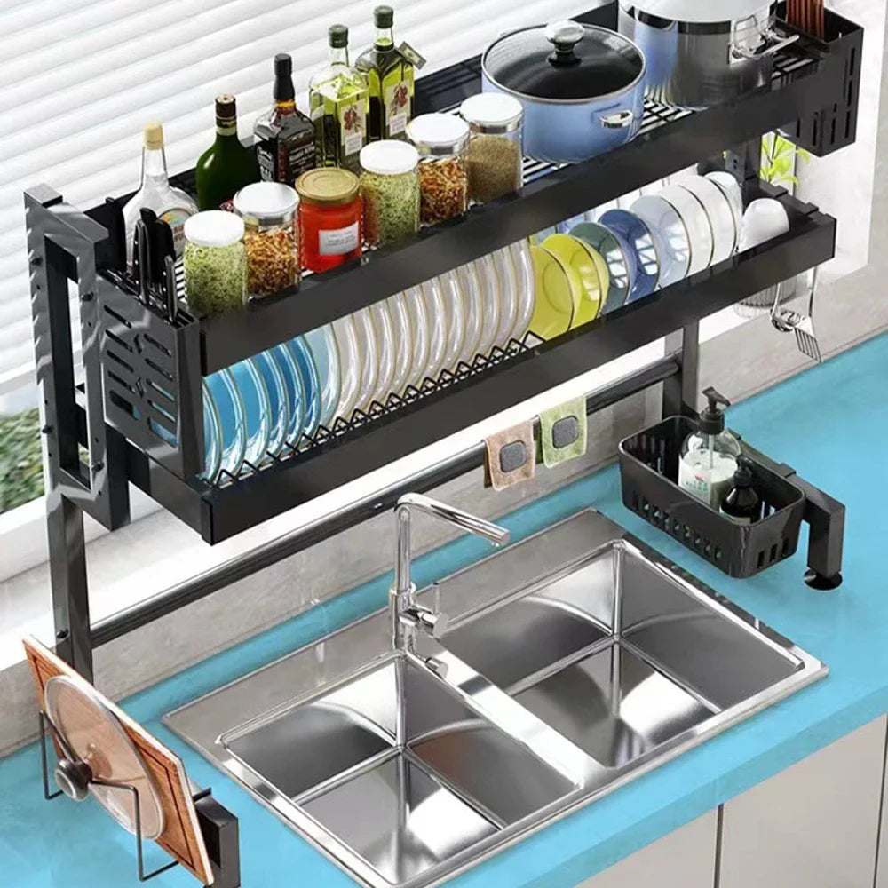 Stainless Steel Over-the-Sink Dish Drying Rack