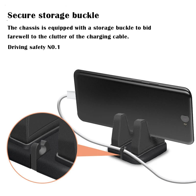 VAORLO 360 Degree Car Phone Holder Soft Silicone Anti Slip Mat Mobile Phone Mount Stands Support Car GPS Dashboard Bracket