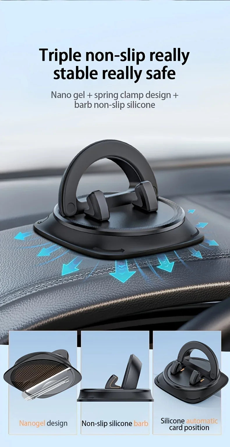 Adjustable Car Phone Holder With 360° Rotation, Silicone Anti-slip Pad, Suitable For Dashboard Navigation, Can Be Used In Cars,