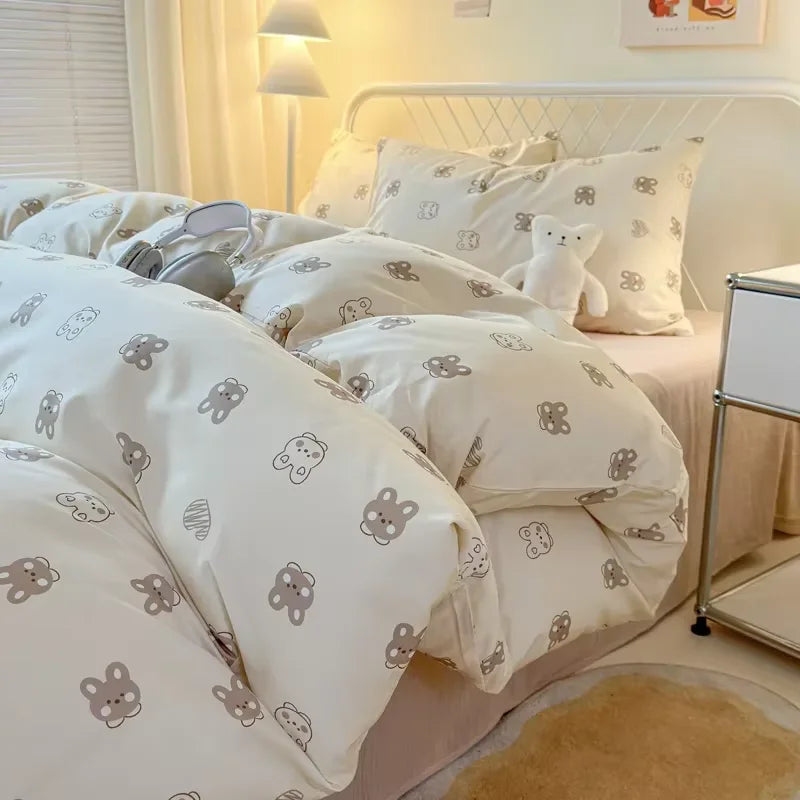 Queen Reactive Printed Bedding Set