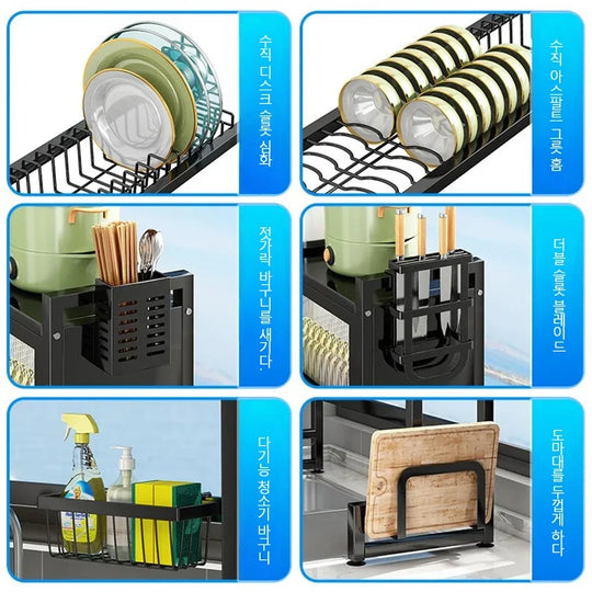 Stainless Steel Over-the-Sink Dish Drying Rack