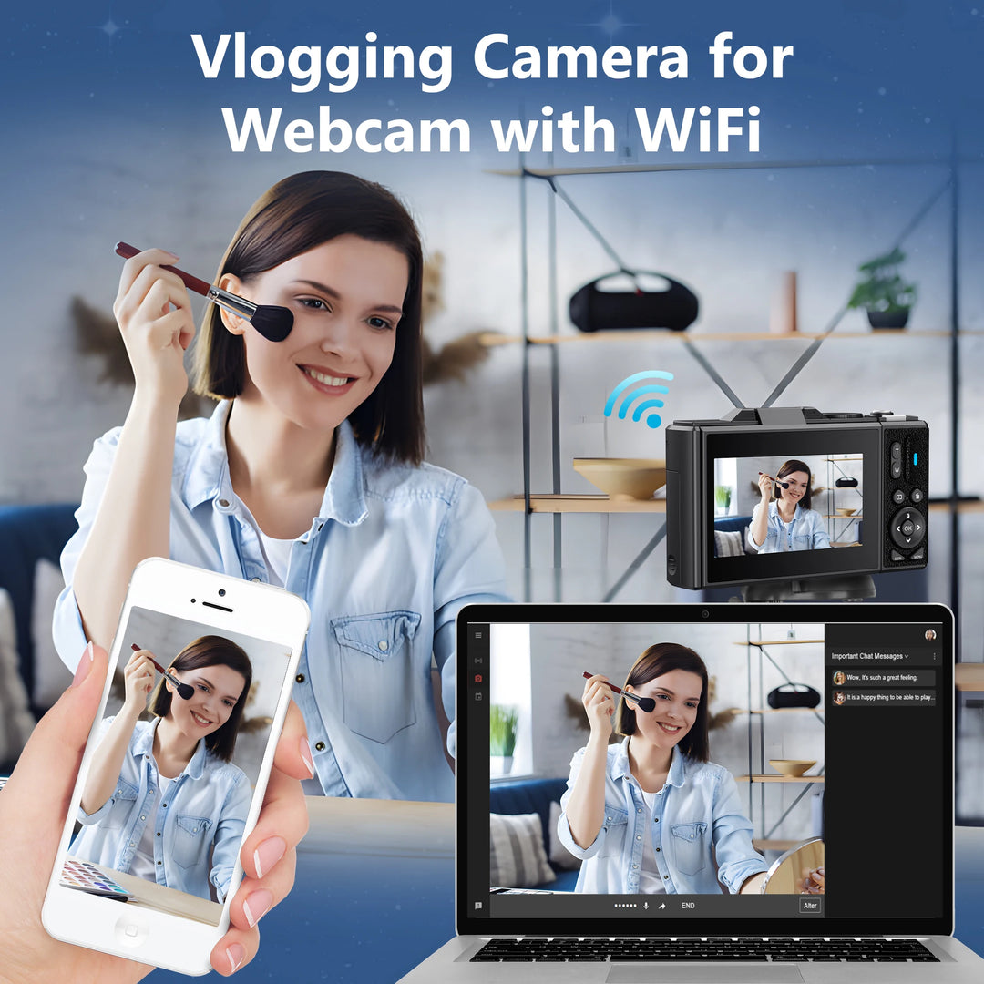 4K Camera & WiFi for YouTube Vlogging & Selfies