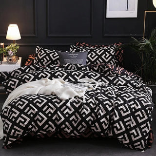 Luxury Black Bedding Comforter Elegant Duvet Cover & Pillowcases