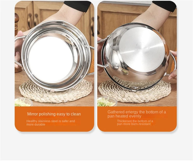 Japanese Deep Frying Pot with a Thermometer and a Lid 304 Stainless Steel Kitchen Tempura Fryer Pan 20/24cm Induction Heating Pa