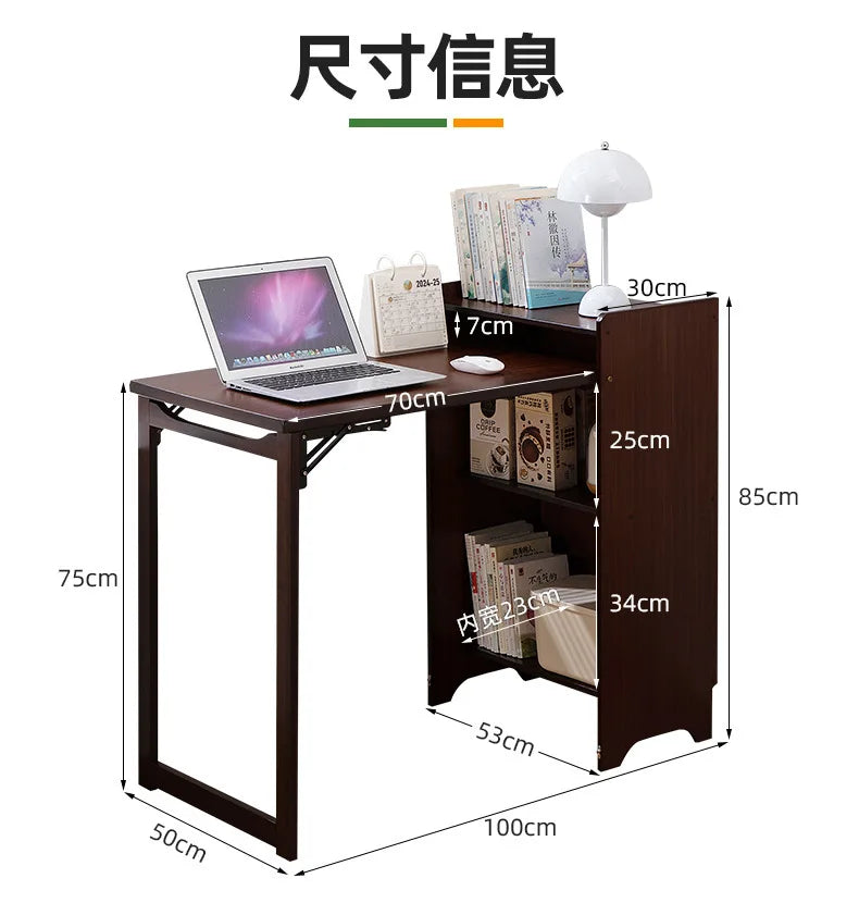 Folding Desk Computer Table Office Desk Student Home Small Desktop Solid Wood Bedroom Bedside Writing Workstation