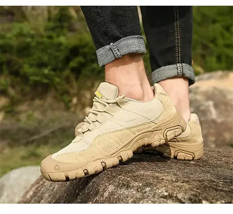 NMen's Outdoor Hiking Shoes Anti Slip Thick Soled Hiking Shoes Comfortable and Durable Walking Boots, Gray Exercise Shoes Tennis