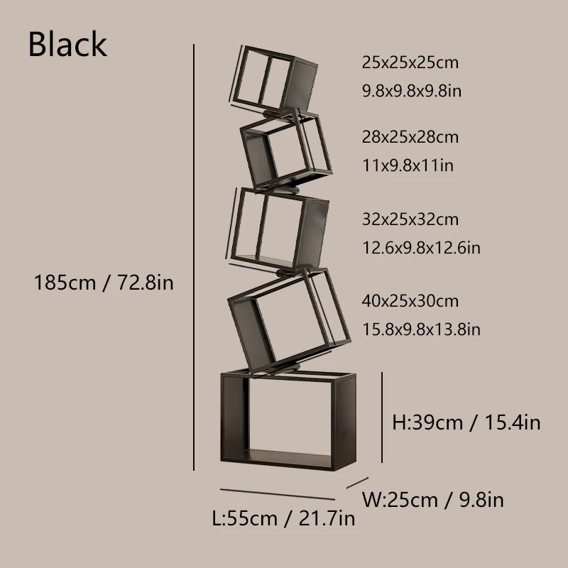 5-Layer Foldable Grid Bookshelf