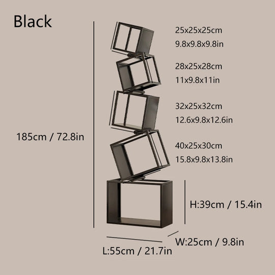 5-Layer Foldable Grid Bookshelf