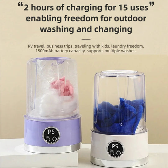 Cordless 1L Mini Washer USB Rechargeable 3000mAh 2-Speed Portable For Travel Socks Underwear Clothes Washing Cups