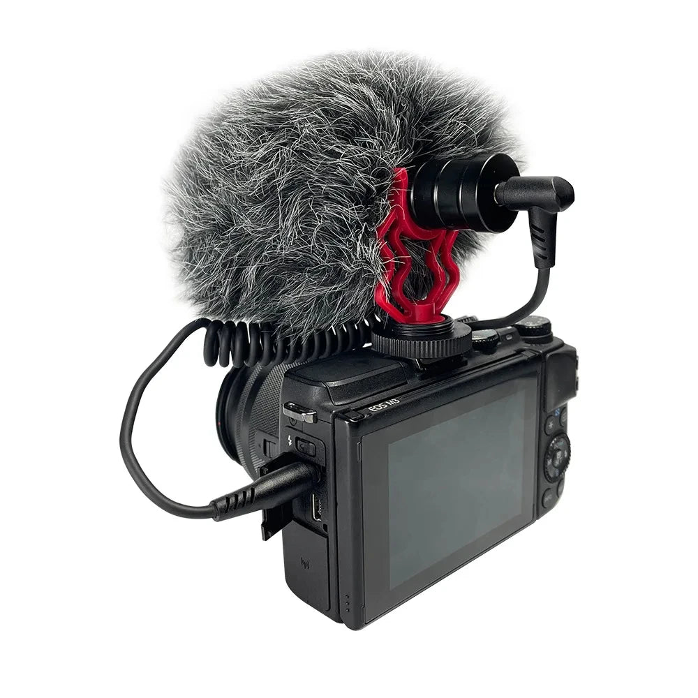 Professional Interview Condenser Video Shotgun Microphone with 3.5mm Audio Cable for DSLR DV Camcorder iPhone Andoid Smartphone