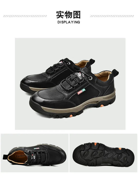 2024 Business Comfort Men's Shoes Simple versatile leather footwear Casual outdoor anti slip loafers male new comfortable flat