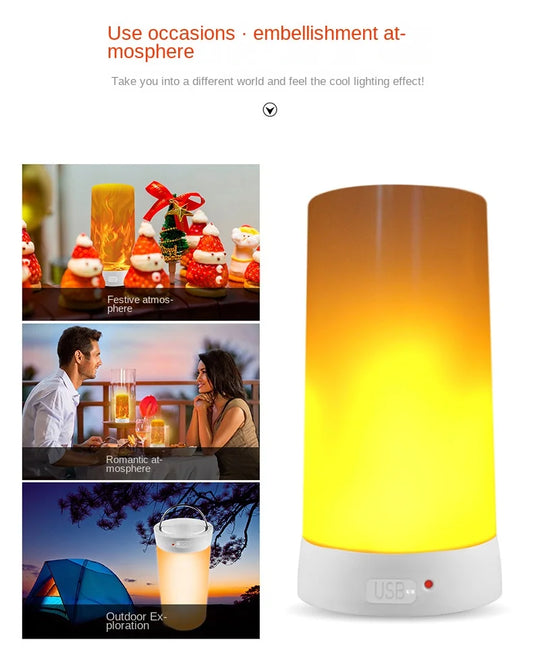 LED Flame Lamps for Room Simulated Flame Night Lights Lava Lamps Indoor Bar Ktv Wedding Decoration for Christmal New Year Gift