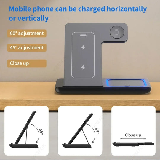 Foldable 3-in-1 Wireless Charging Station