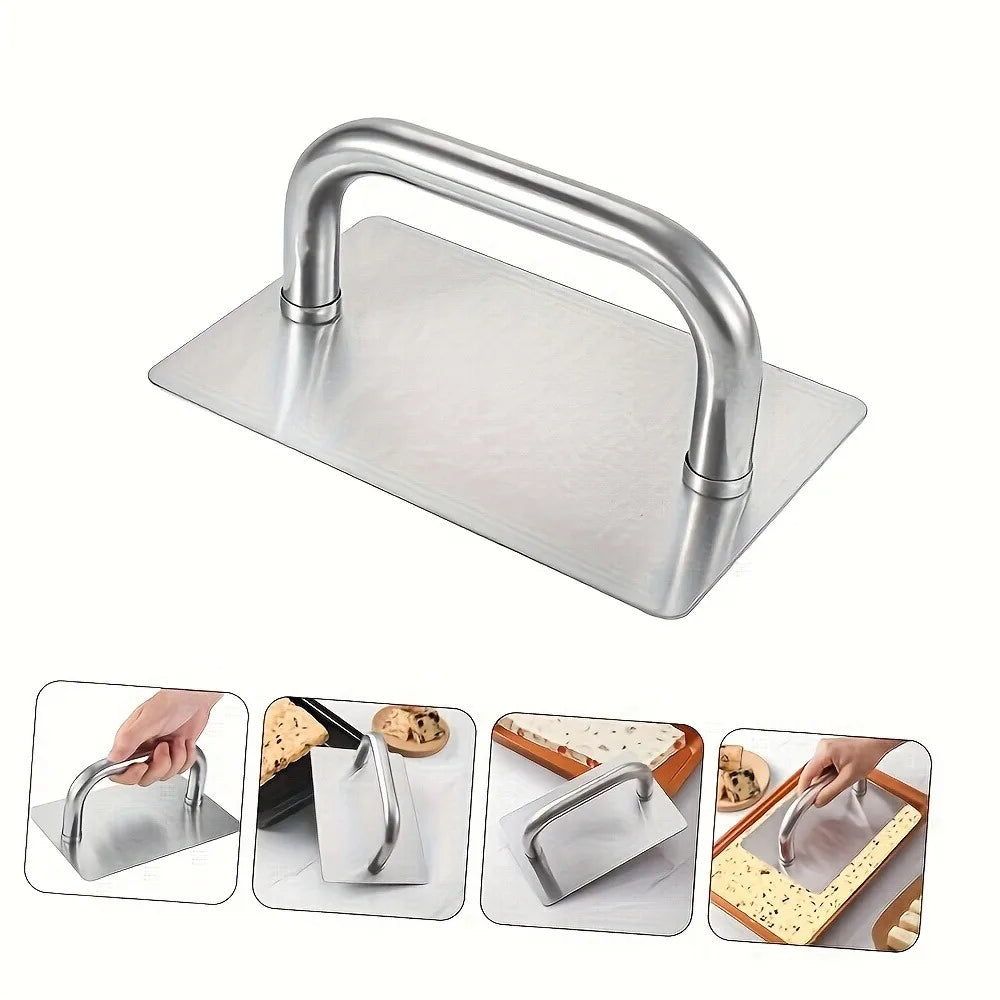 1pc Stainless Steel Burger Press Dough Compactor with Handle Kitchen Baking Tool for Pastries Pies Cookies Kitchen Accessories