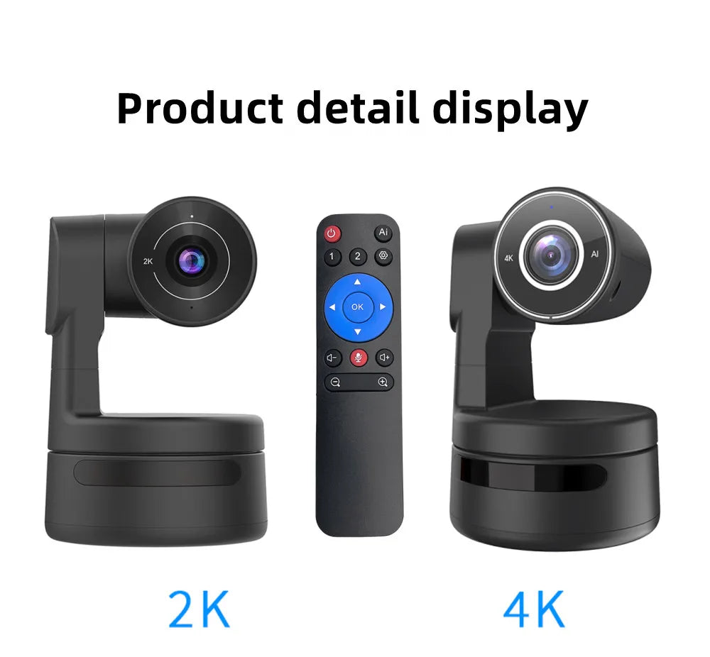 4K PTZ Webcam with AI Framing