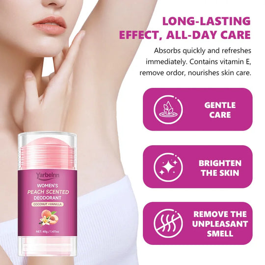 peach Deodorant set - 72H Freshness, Aluminum-Free, Sweet Scent for Women, School Safe for Sensitive Refreshing and non-greasy