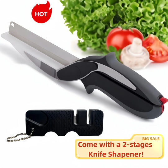 Multifunctional Separable Kitchen Knife, Cutting Board & Wavy Scissors