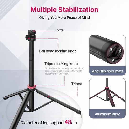 Ulanzi MT-79 2M Portable Universal Tripod Aluminum Alloy Lamp Holder Support LT028 Fill Light Lightweight Camera Action Camera