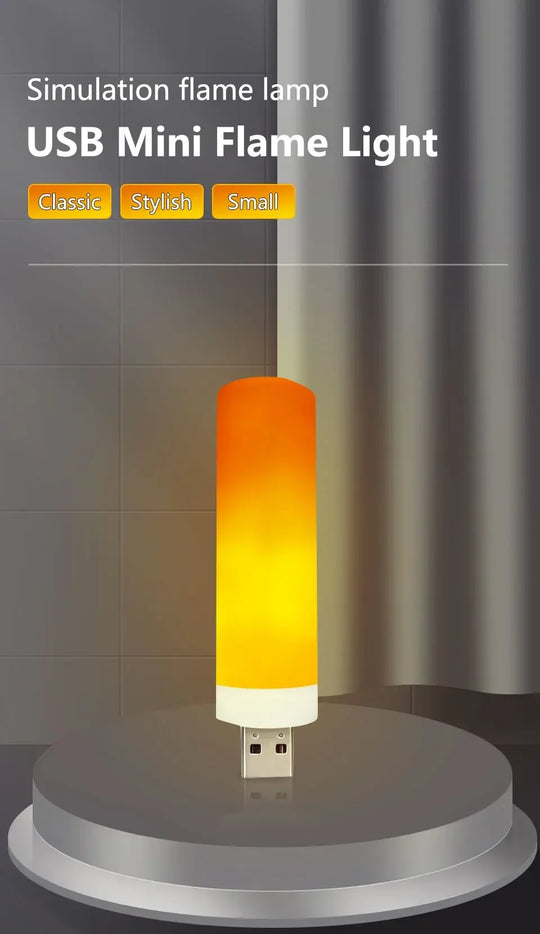 USB LED Night Lamp Simulated Flame Bulbs Night Light Flame Light Effect Bulbs Candle Lights Flickering Flameless Candles Decor