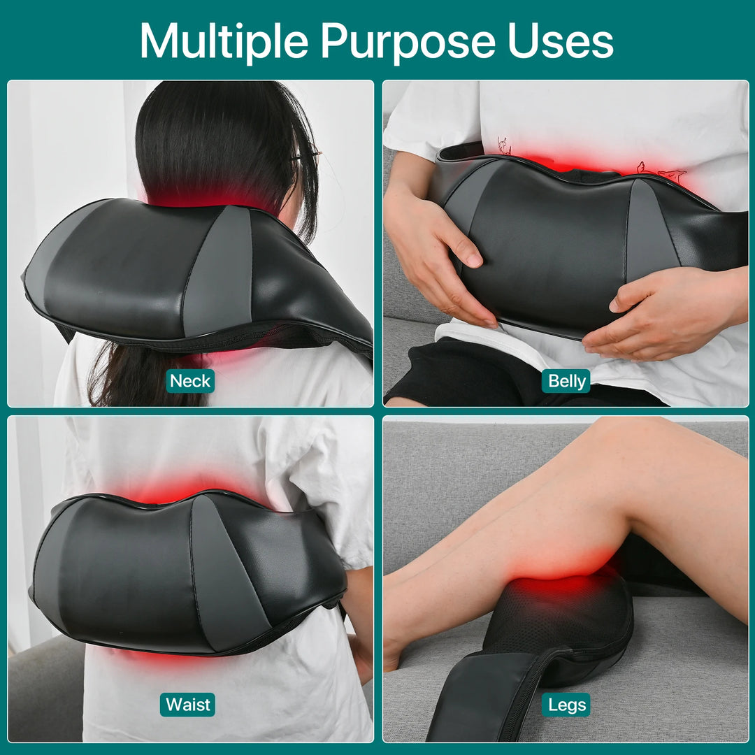 Shiatsu Back and Neck Massager Neck Massager Roller with Heat Neck and Shoulder Massager Pillow for Shoulder Body Muscle Pain Re