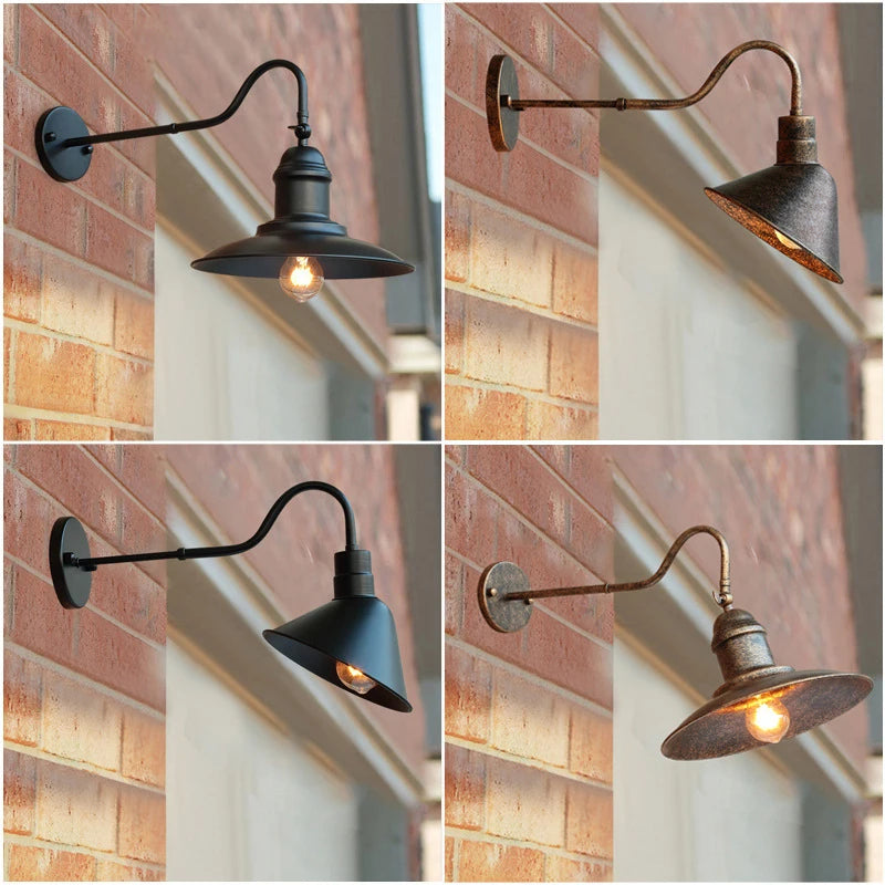 American Industrial Wall Lamp Porch Lamp Outdoor Courtyard Garden Lamp Billboard Park Wall Light Stair Bedside Bedroom Lighting