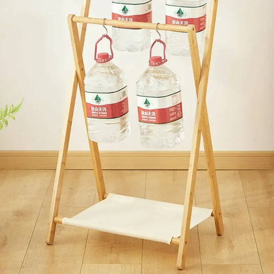 Floor Folding Clothes Hanger Bathroom Hanger Towel Rack Home Multifunction Practical Simple Moistureproof Coat Storage Shelves