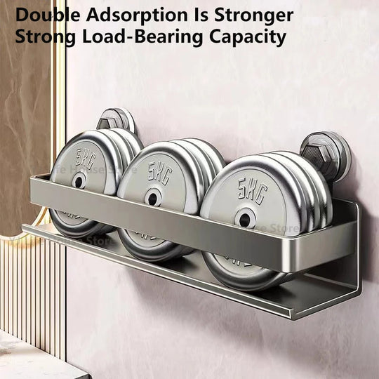 Suction Cup Kitchen Shelf Aluminum Spice Storage Rack Wall Mounted Seasoning Organizer No Drilling Kitchen Organizer Wall Shelf