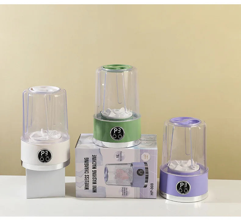 Cordless 1L Mini Washer USB Rechargeable 3000mAh 2-Speed Portable For Travel Socks Underwear Clothes Washing Cups