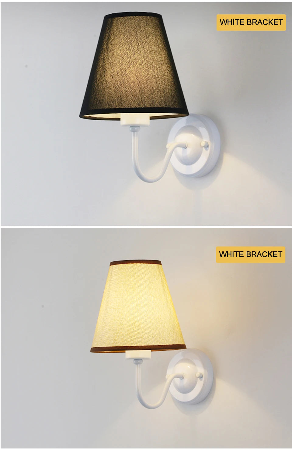 LED Modern Wall Lamp Indoor Lighting Nordic E27 Fabric Retro Wall Lamp Home Bedroom Bedside Hotel Lamp