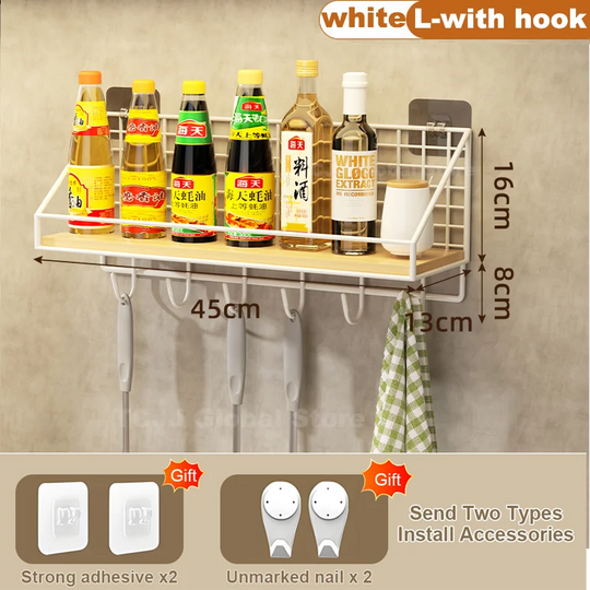 No-Drill Wall-Mounted Kitchen Spice Rack