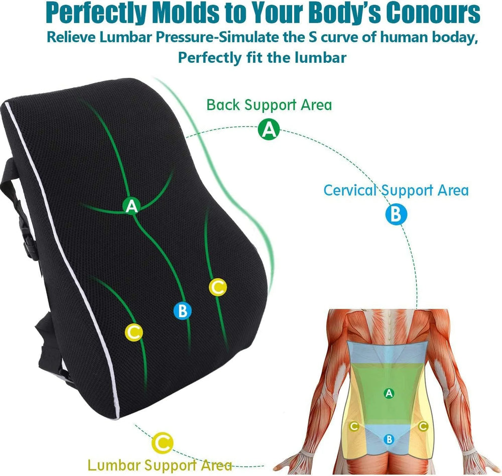 Non-Slip Memory Foam Lumbar Support Pillow