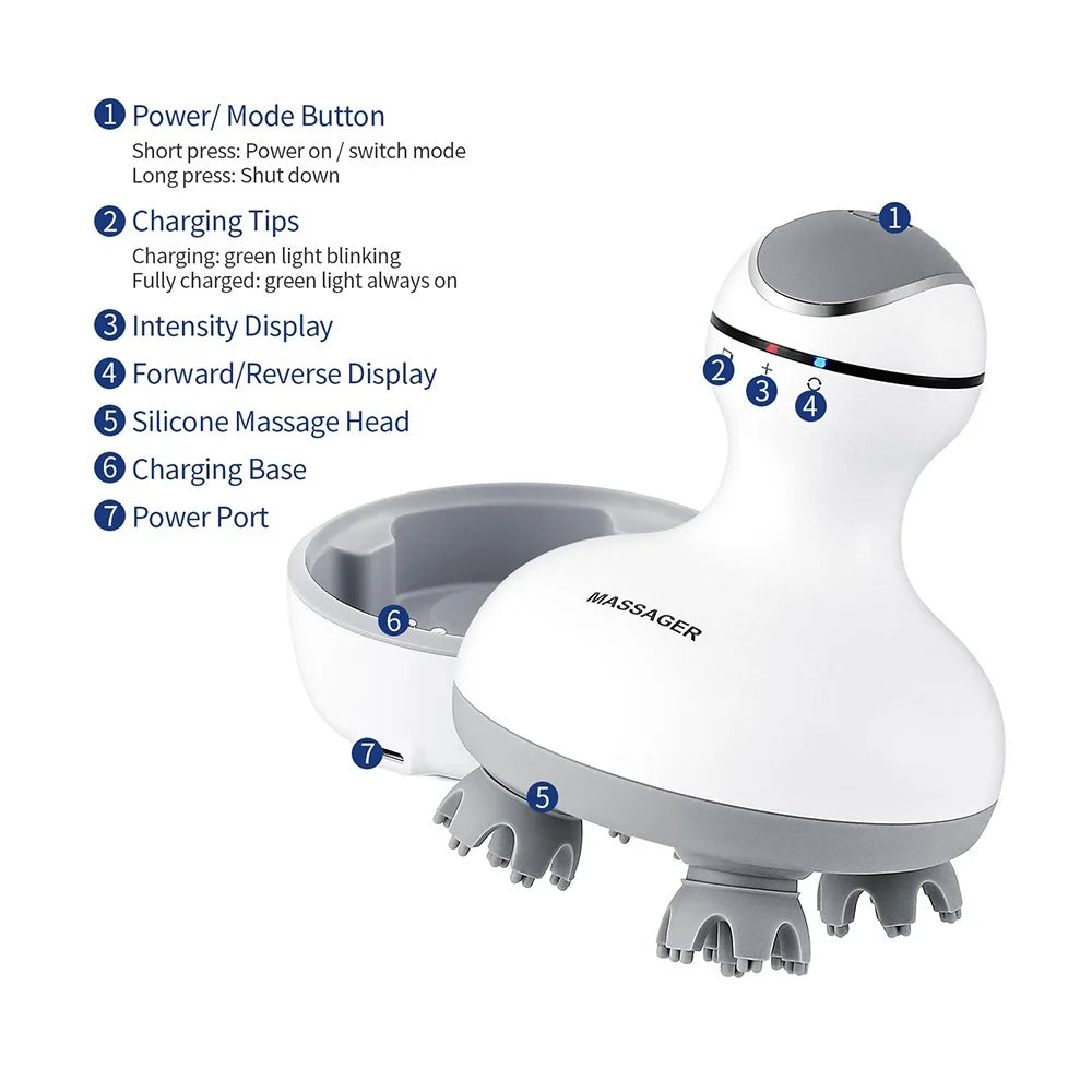3D Waterproof Electric Head Massager