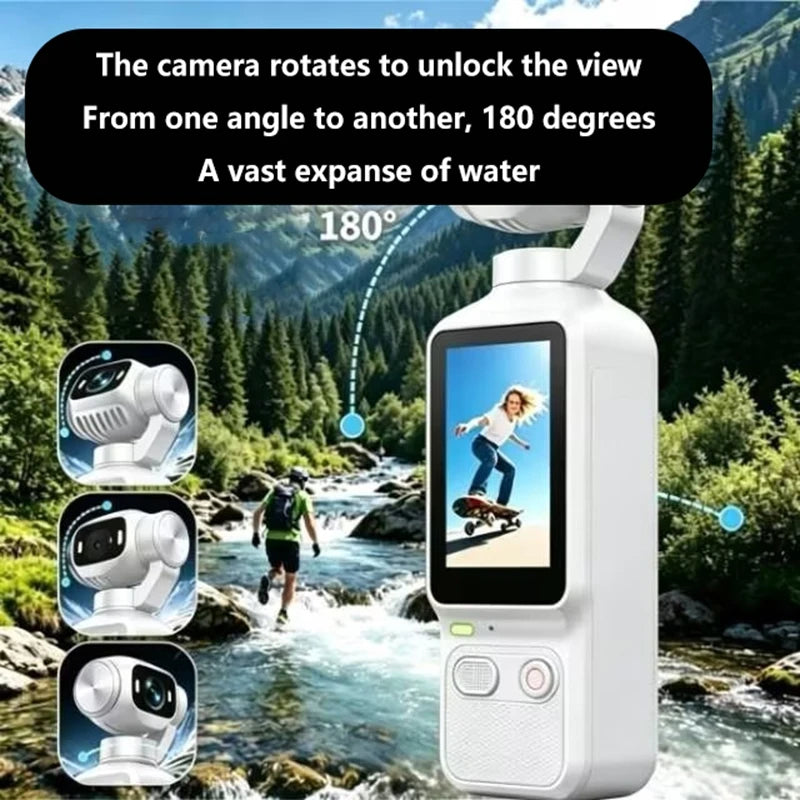 Lenovo HD 4K Action Camera 180° Rotatable For Vlog YouTube Tiktok Girls Record Life Video Recording Entry Portable Action Camera