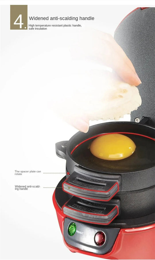 220V 110V Multifunctional burger machine Mini Breakfast Muffin Maker Household Non Stick Plates Electric Burger Maker Machine