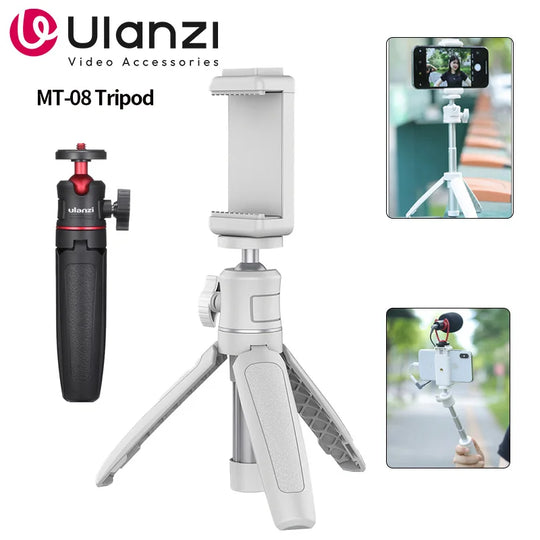 White Foldable Tripod & Monopod Mount for DSLR, Android, iPhone, Smartphone (1/4'' Thread)