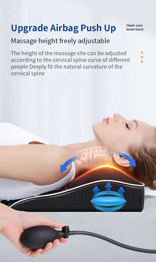Jinkairui Electric Shiatsu Head Neck Cervical Ttraction Body Massager Car Back Pillow with Heating Vibrating Massage Device - Jscomfortzstore