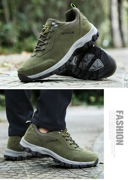 New Original Men's Outdoor Suede Leather Hiking Shoes Travel Hiking Shoes Hunting Shoes Hiking Trail Jogging Shoes Large Size 49