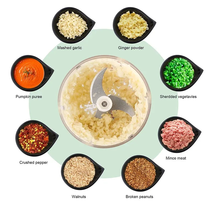 250ml Electric Garlic Chopper & Mini Meat Grinder