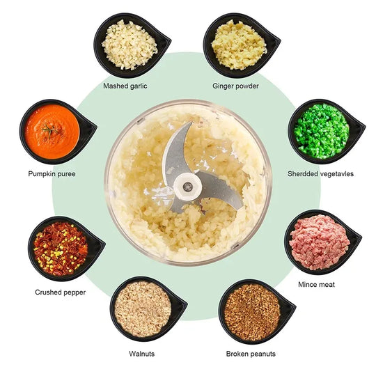 250ml Electric Garlic Chopper & Mini Meat Grinder