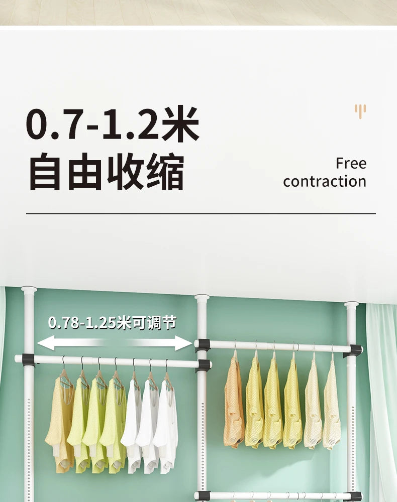 Dressing Rooms Hanger Floor Clothes Racks Clothing Shoe Floor Bedroom Garment Rack Rail Free Standing Percheros Furniture