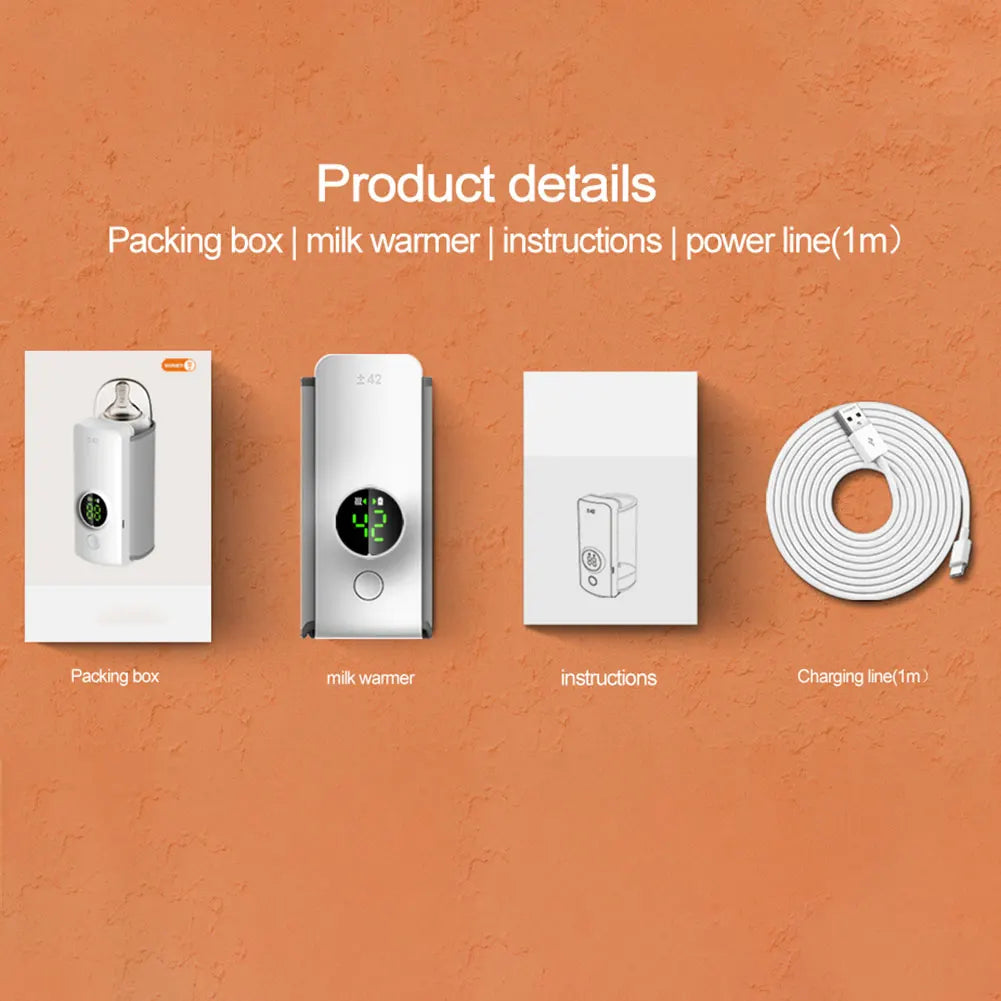 Cordless Milk Warmer with Temperature Control Baby Bottle Warmer Travel Warmer for Comfortable Baby Feeding On The Go