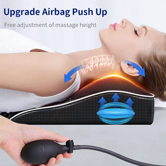 Jinkairui Electric Shiatsu Head Neck Cervical Ttraction Body Massager Car Back Pillow with Heating Vibrating Massage Device - Jscomfortzstore