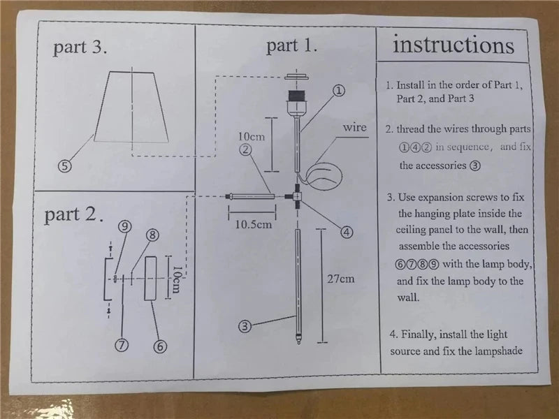 Modern American Wall Lamp for Bathroom Mirror Light Bedroom Room Decor Corridor Cloth shade Sconce 100V-220V Hard wired