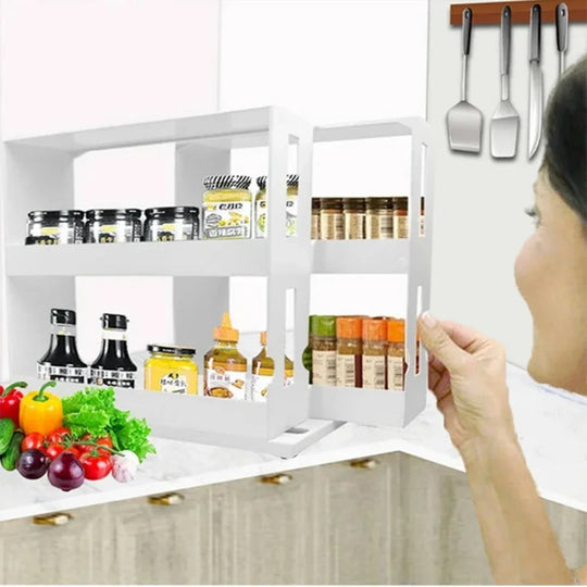 2-Tier Rotating Spice Organizer Rack