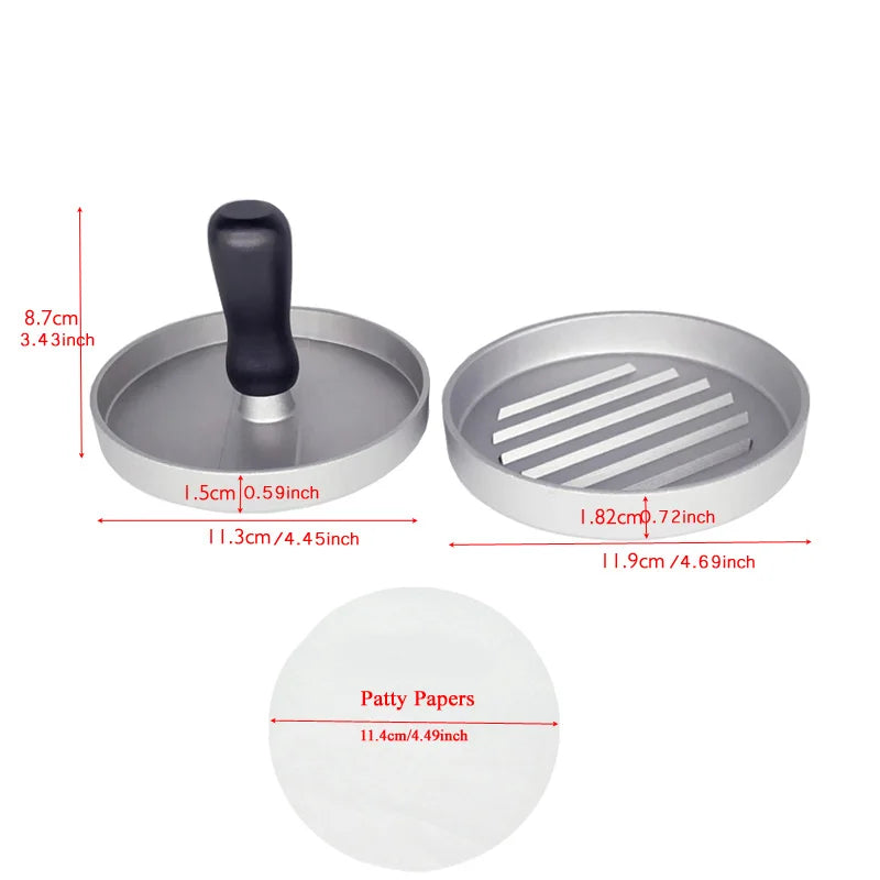 Burger Press Patty Maker Aluminium Hamburger Mold Non-Stick