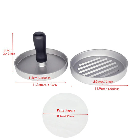 Burger Press Patty Maker Aluminium Hamburger Mold Non-Stick