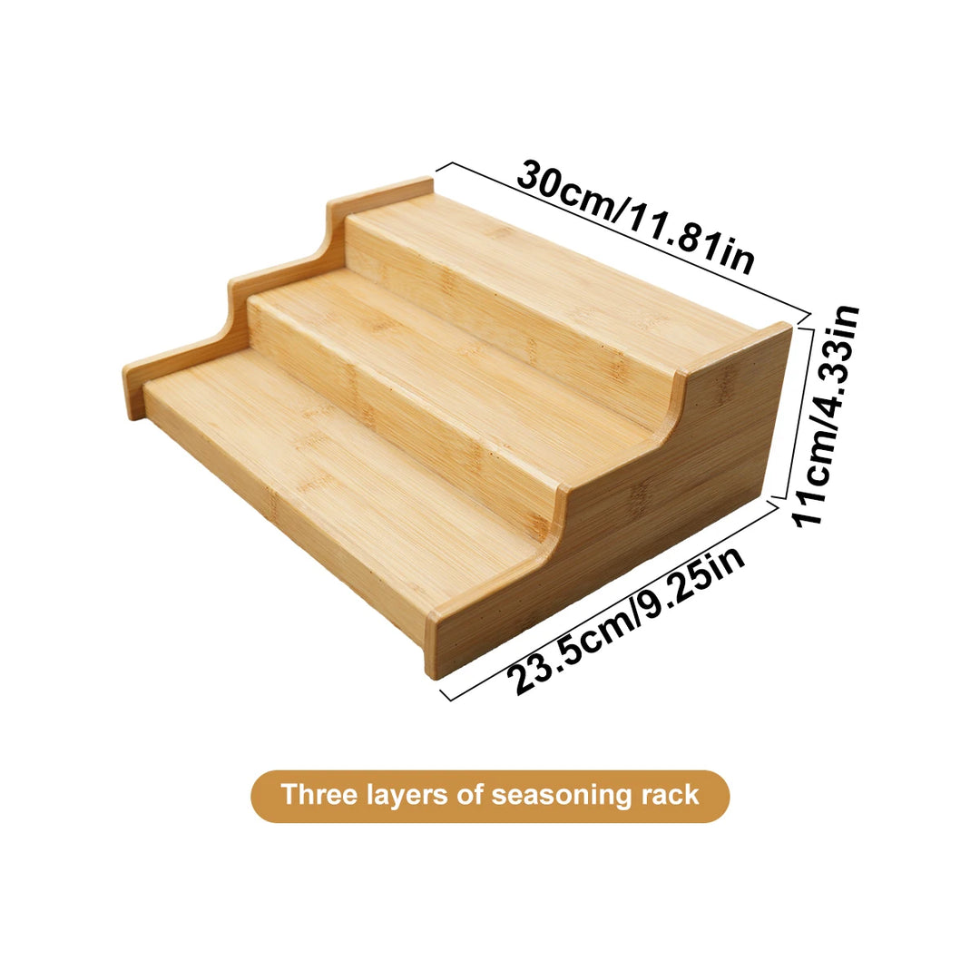 3-Tier Bamboo Spice Rack Organizer